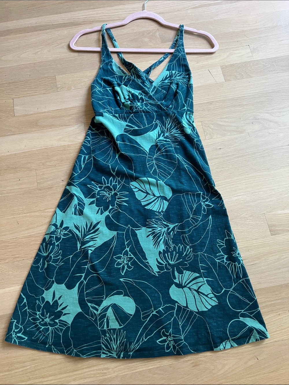 Patagonia Women’s Green Tropical Print Sundress Small cotton